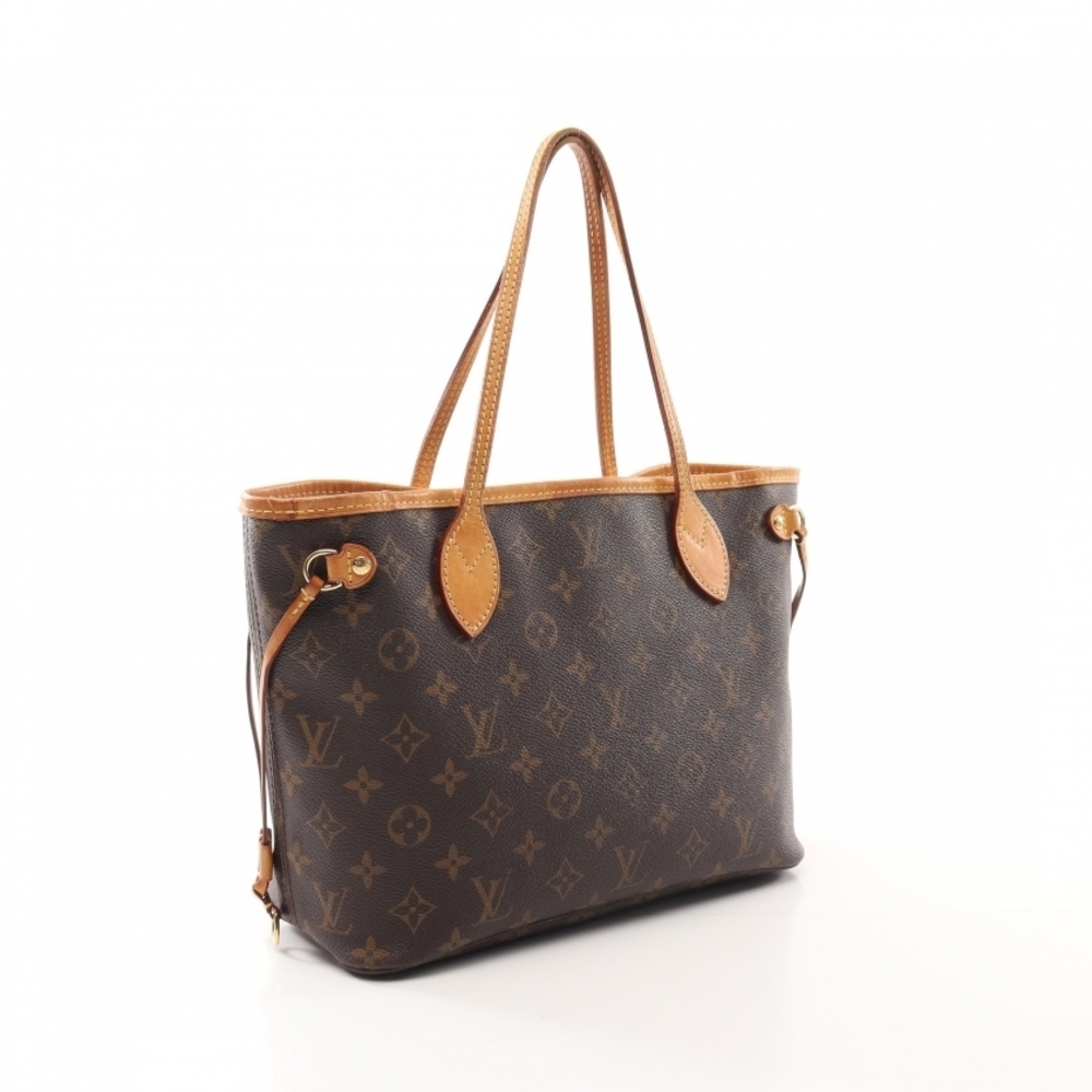Louis Vuitton Neverfull PM Handbag Tote Bag Brown